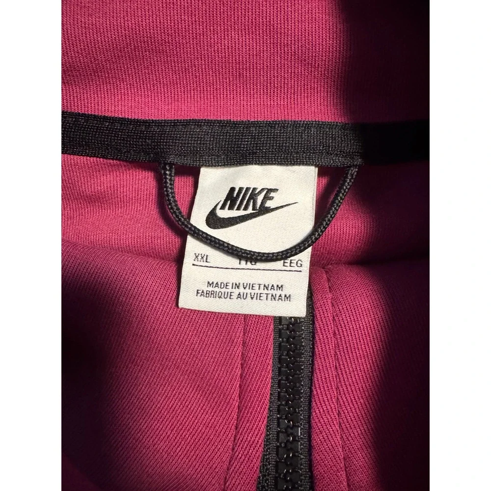 Nike Tech Fleece Full Zip Hoodie Burgundy Unisex XXL - Picture 9 of 10
